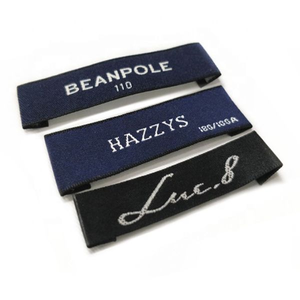 Woven Sewing Custom Embroidered Fabric Labels Garment Label Shoes Embroidered Logo Tags
