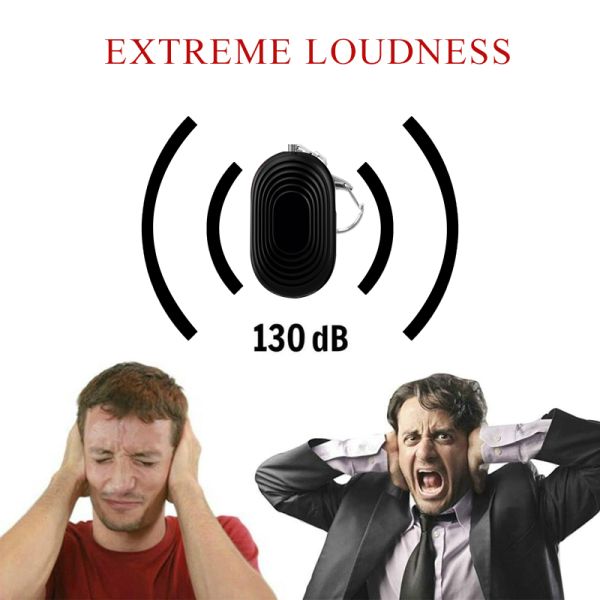 130db Safesound Personal Alarm Women Elderly Students Self Vigilant ABS With 2 Bright LED Lights