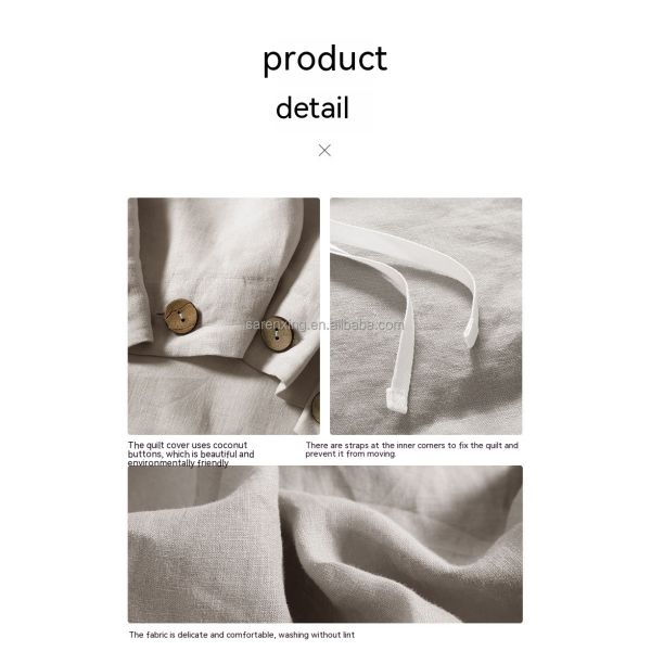 Cloud Mink Velvet Fabric Queen Size Duvet Cover Set for Organic Flax Linen Bedding