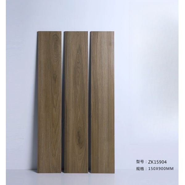 Soft Wood Porcelain Glazed Tiles 150X900MM For Interior Exterior Floors Walls