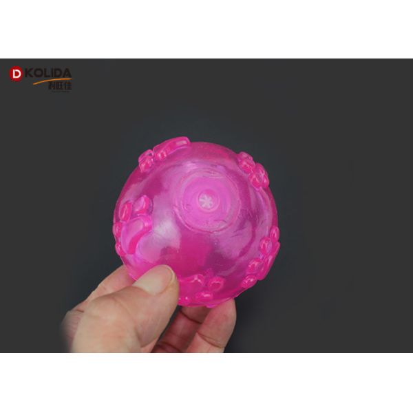 Random Color Pet Toys Chasing Bounce Rubber Ball LED Light Up Flashing