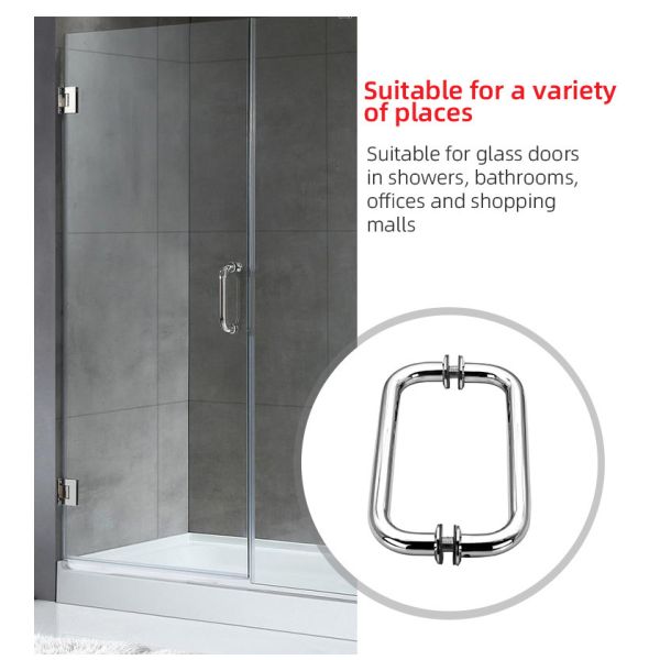 Stainless Steel 304 Electroplated silver round tube Sliding Glass Door Handle