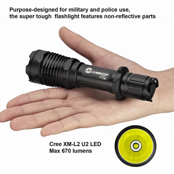 Powerful Hunting LED Flashlight Brightness 15000CD Beam Distance 245 Meters