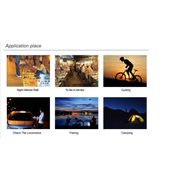 Solar Power Energy System 475lum Solar Rechargeable Lamp with 6 Holes Hub