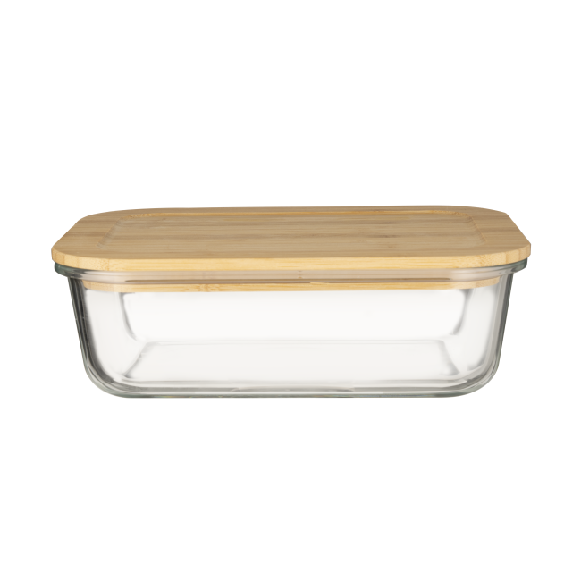 Bamboo Lid Glass Food Container - Microwave & Oven Safe