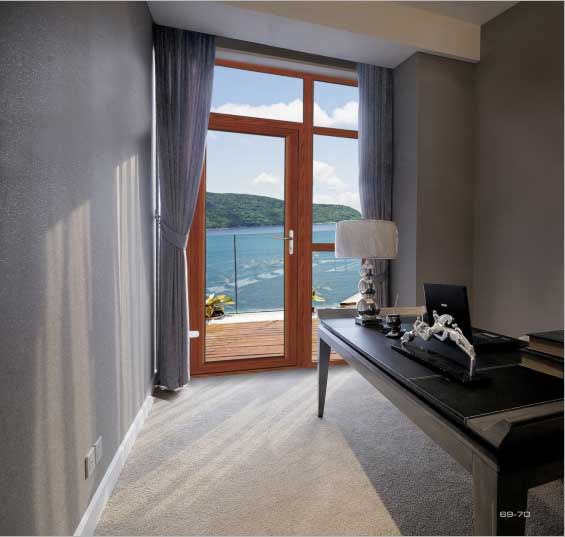 Integrated Larch Wood Aluminum Clad Wood French Doors Aluminum Cladding For UK Market