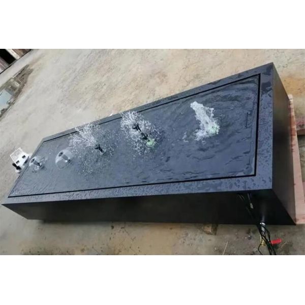 Water Fountain Powder Coated Black Garden Metal Water Table Mild Steel Rectangle