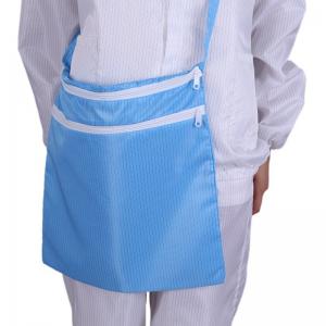 Cheap Ziplock Blue Anti-static Lint Free Fabric Bag ESD Clothing Bag Anti Static ESD Polyester Cleanroom Bag With Zipper wholesale
