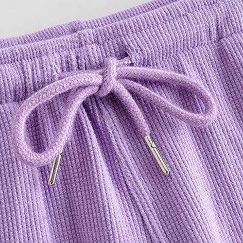 OEM maufactory Summer Home Casual Wide Leg Pants Female BM Thread Elastic Loose Waist Sports Shorts