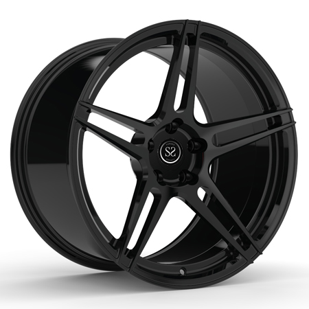 1 Piece Custom 5x114.3 Hyper Black Mustang Gt Rims 19 Inch Monoblock Alloy Forged Wheels