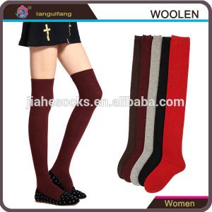 Cheap Plain Color Knee High Women Wool Socks, Winter Thick Cashmere Socks wholesale