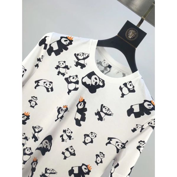 Best quality Unisex 100% Cotton T Shirt Women Quick-drying Full Panda Printing T-shirt