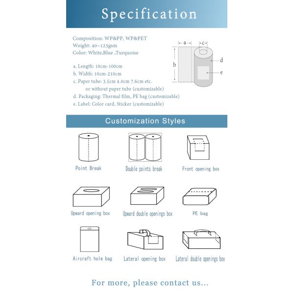 40gsm Industrial Cleaning Wipes Disposable Lint Free Rolls