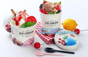 Cheap Own Logo Disposable Paper Icecream Ice Cream Cup,Disposable Plastic Cold Drink Icecream Pearl Milk Tea Cup bagease pack wholesale