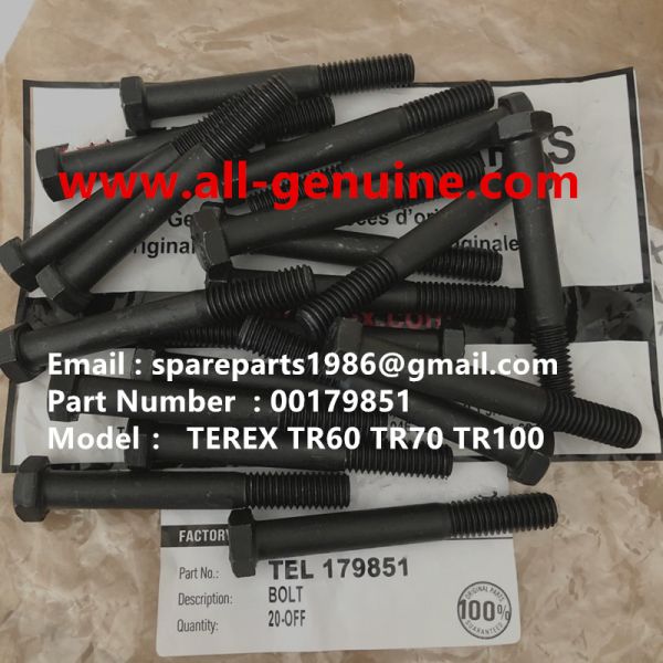 00179851 BOLT ALLISON TEREX NHL SANY TR35A 3303 3305 3307 TR50 TR60 TR100 NTE240 NTE260 MT3600 MT3700 MT4400AC
