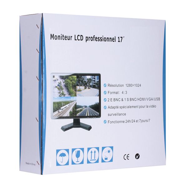 17 inch DC12V CCTV Hopestar Monitor Plastic Case HD Display with BNC Input