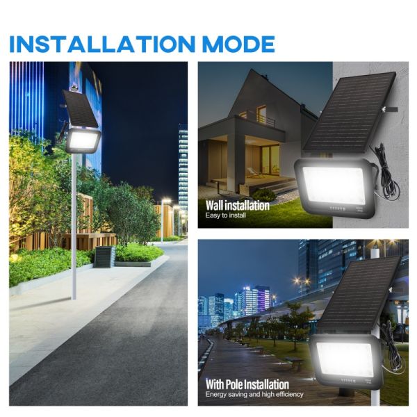 Courtyard Garden LED Solar Light -10°~60° 750LM LED Solar Sensor Light