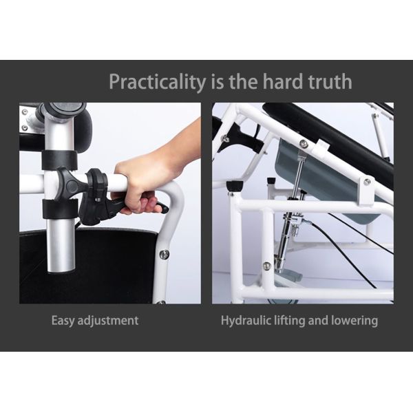 Portable Aluminum Multifunctional Chair with Wheels Toilet Chair