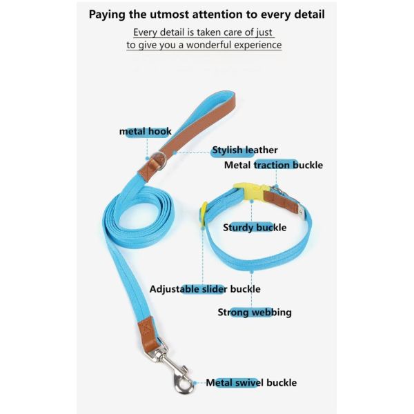 Small and medium-sized dog collar traction set anti-breakaway pet collar dog traction rope