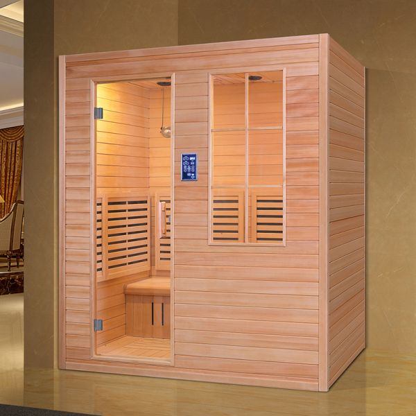 Far-infrared Dry Sauna Room with Window for 3-4 Persons Indoor Sauna Design