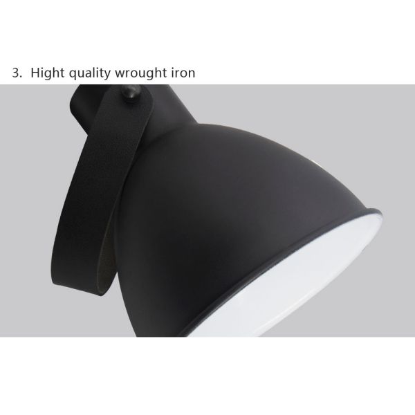 Industrial Retro Black Lampshade plug in wall light (WH-VR-15)