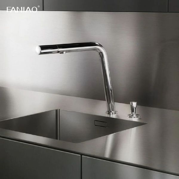 New Smart Kitchen Stainless Cabinet Wood Grain High Gloss Kitchen Cabinets Design For Villa