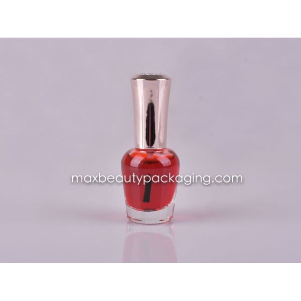15ml glass nail polish bottle shiny metallic gold nail polish cap plastic cosmetic nail polish packaging