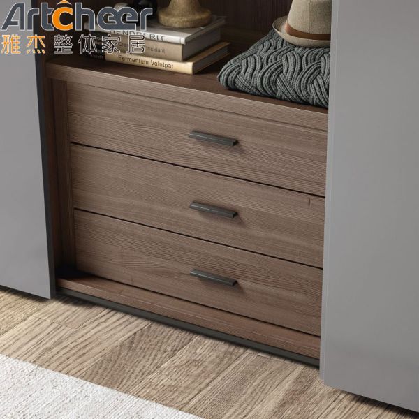 Melamine Finish Plywood Carcase Italian Minimalist Style Sliding Closet Doors for Bedroom