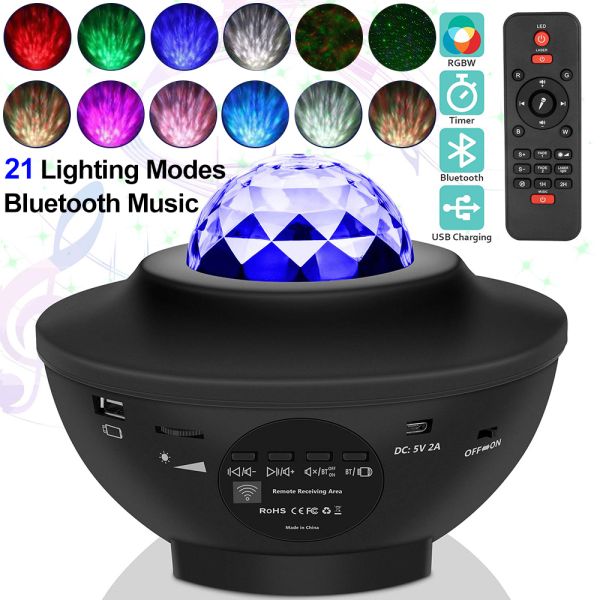Led Star Galaxy Starry Sky Projector Night Light Built-in Bluetooth-Speaker For Bedroom Decoration Child Kids Birthday Present
