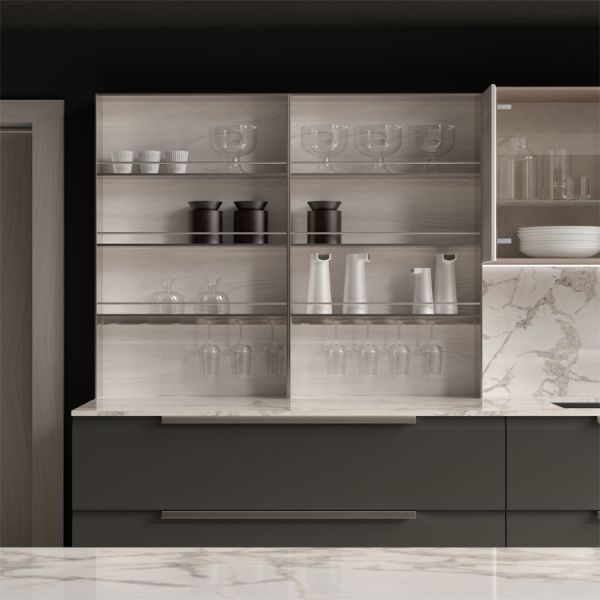 Modern Wood Board Flat Pack With Kitchen Island Modular Kitchen Cabinet