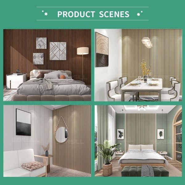 12mm Thickness Acoustic Board Panel Wood Slat Wall Panel For Home Decoration