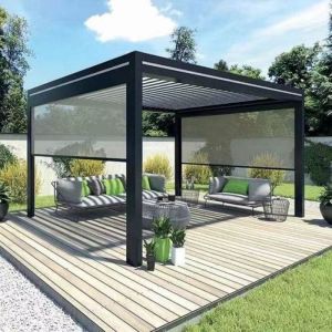 Aluminum Retractable Pergola Villa Garden Leisure Shade Outdoor Pavilion