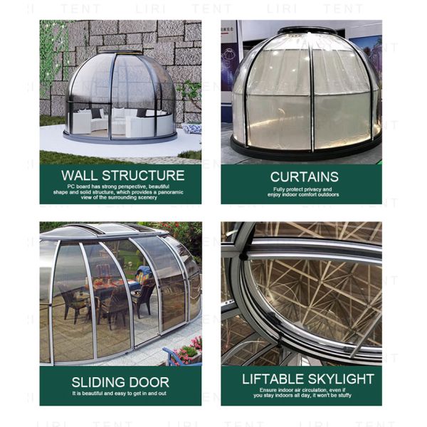 Outdoor 360 Degree Cystal PC Bubble Dome Tents Restaurant Igloo House