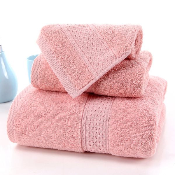 70*140cm Cotton Towel Set for Hotel Home Beach 3pcs Long Staple Absorbent Bath Towels