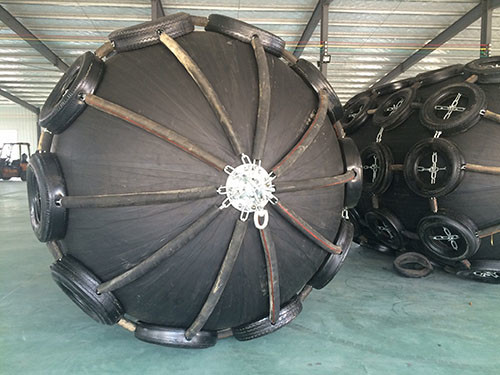 Dia 2.5m Protection Pneumatic Ship Fender ISO17357 Inflatable Fenders For Boats