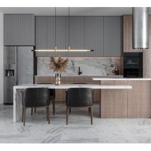 Wholesale Modern European Design Kitchen Cabinets Solid Wood Furniture Stainless