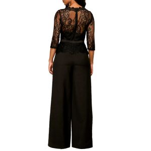Newest Design Women Fashion Round Neck Sexy Jumpusit With Lace Tops