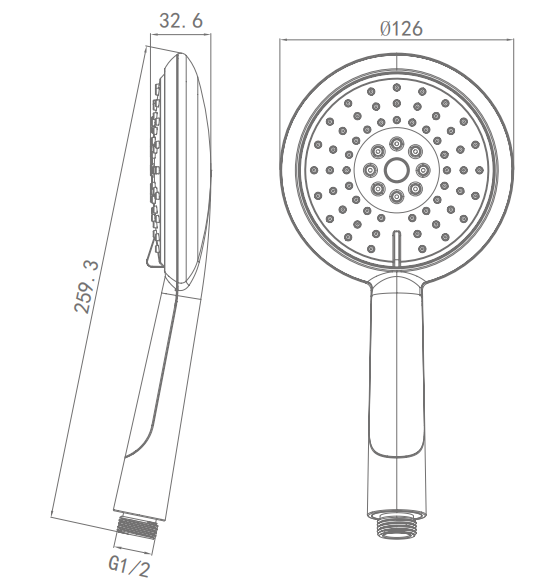 Powerful Spray Types 5 Function Bath Hand Held Shower Head Anti Rust