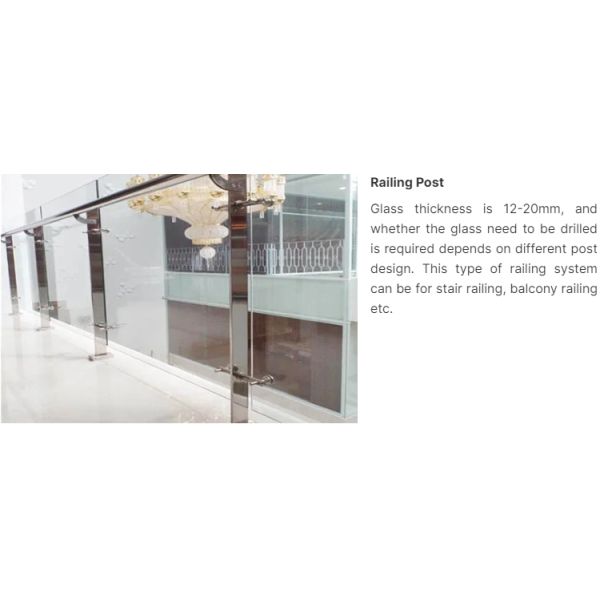 AS/NZS2208 1996 / SGCC/ CE 10mm 12mm Outdoor Glass Balustrade Glass Railing for Balcony