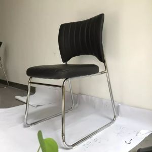 Stable Iron Frame Leather Upholstered Dining Chair Thickened Legs