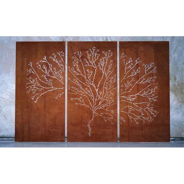 Laser Cutting Decorative Garden Room Divider Panels Corten Steel Privacy Screen