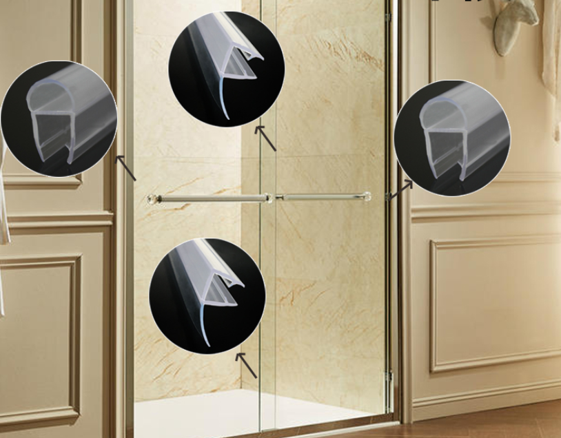 8-12mm PVC Waterproof Rubber Glass Shower Door Seal Strip for Normal Length 2200/2400mm