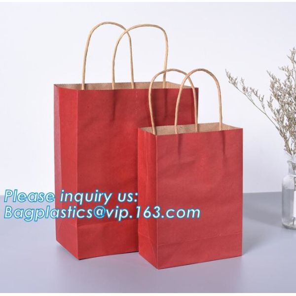 Eco Retail Packaging Recyclable Kraft Paper Gift Bags Natural Tote Retail, Party, Craft, Gifts, Wedding, Recycled, Bus
