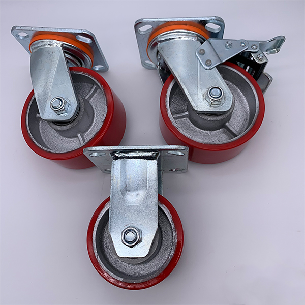 5 Inch PU Tread with Dual Locking Heavy Duty Caster