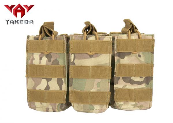 Quality Military Molle Gear Accessories Compatible Open Top Triple Mag Pouch For M4 M17 AK47 Magazine for sale