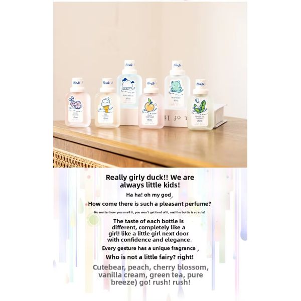 Factory Wholesale Mini Lasting Light Fragrance Body Spray Perfume for Students Baby Bear Girl with Peach Mini Perfumes Original