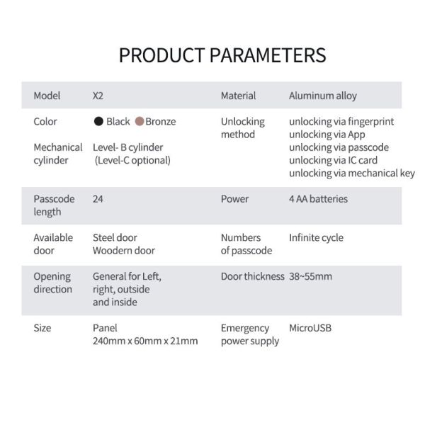 Tuya APP Unlock Smart Electronic Door Lock Support For Fingerprint Password IC Card