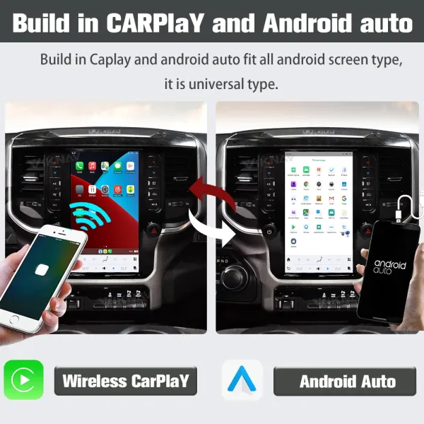 VIKNAV 11.8 Inch Car Radio For Dodge Ram 1500 (2020 2021 2022 2023) Touch Screen Multimedia Player