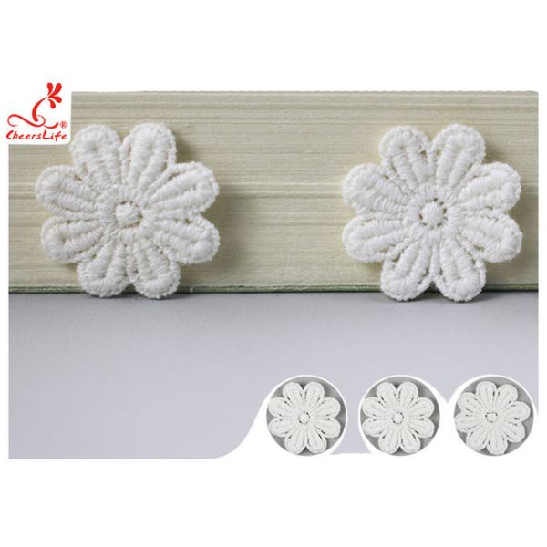 Original Cotton Small Flower Lace Collar Applique With DTM Dyeing