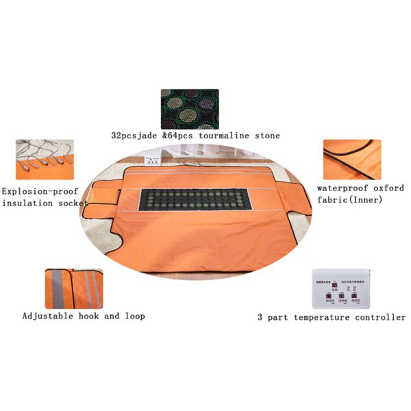 Temperature Setting 3 Zone Infrared Tourmaline Sauna Blanket for Weight Loss and Detox